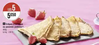 Géant Casino Crêpes a la fraise ou pommes poëlées offre