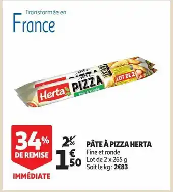 Auchan Supermarché Pâte à pizza herta offre