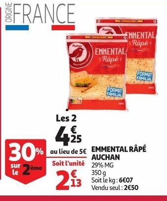 Auchan Supermarché Emmental râpé auchan offre