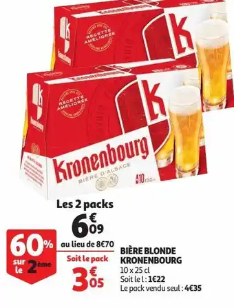 Auchan Supermarché Bière blonde kronenbourg offre