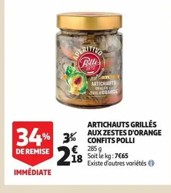 Artichauts grillés aux zestes d'orange confits polli