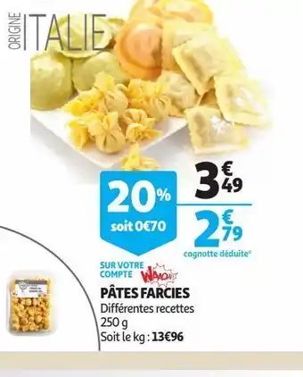 Auchan Supermarché Pâtes farcies offre