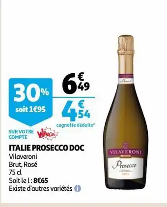 Auchan Supermarché Italie prosecco doc offre