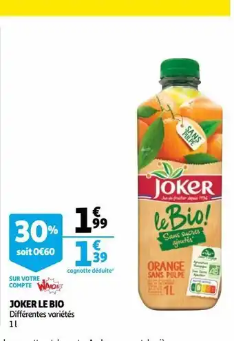 Auchan Supermarché Joker le bio offre