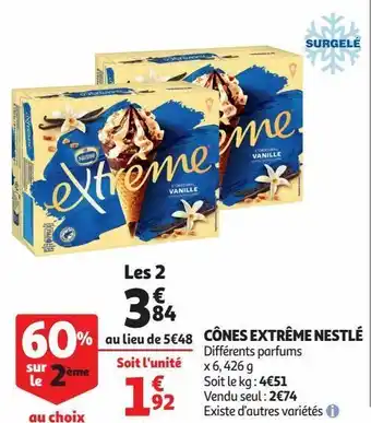 Auchan Supermarché Cônes extrême nestlé offre
