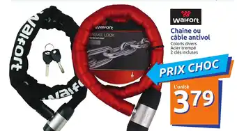 Action Chaîne ou câble antivol offre