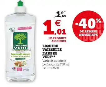 Super U L'arbre vert liquide vaisselle offre