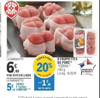 E.Leclerc 6 Paupiettes de Porc offre