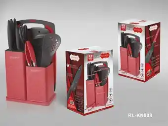 Auchan BLOC 5 COUTEAUX + BLOC 4 USTENSILES + PLANCHE offre