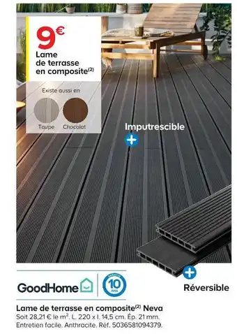 Lame de terrasse en composite neva