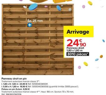 Castorama Panneau droit en pin offre