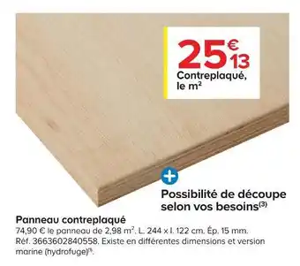 Castorama Panneau contreplaqué offre