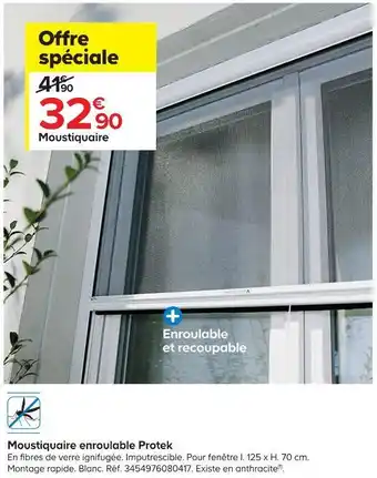 Castorama Moustiquaire enroulable protek offre