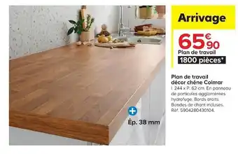Castorama Plan de travail décor chêne colmar offre