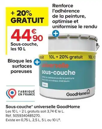 Castorama Goodhome sous-couche universelle goodhome offre