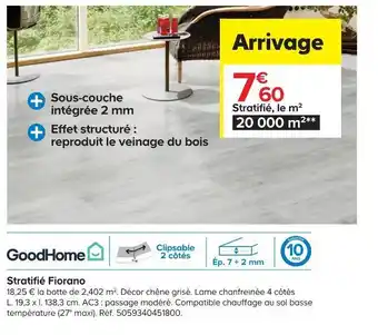 Castorama Goodhome stratifié fiorano offre