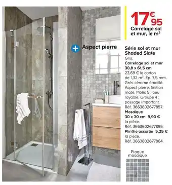 Castorama Série sol et mur shaded slate offre