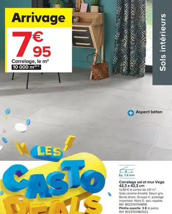 Castorama Carrelage sol et mur vega 42,3 x 42,3 cm offre