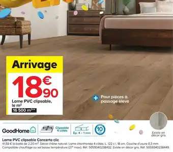 Castorama Goodhome lame pvc clipsable concerto clic offre