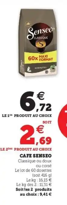 Super U Cafe senseo offre