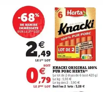 Knacki original 100% pur porc herta