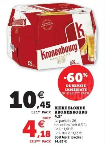 Super U Biere blonde kronenbourg offre