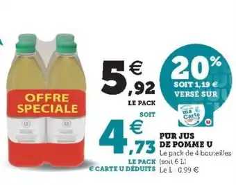 Super U Pur jus de pomme u offre