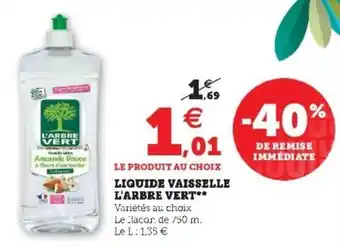 Super U Liquide vaisselle l'arbre vert offre
