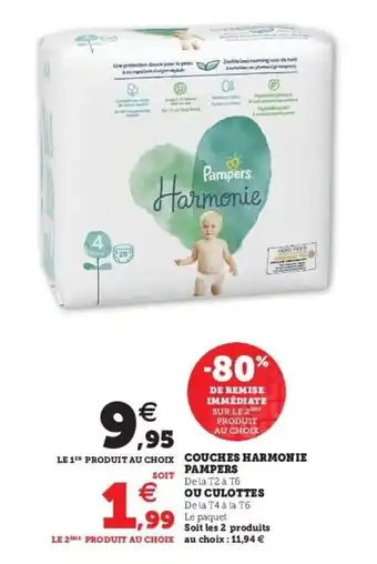 Super U Couches harmonie pampers offre