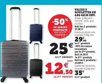 Super U Valise à roulettes en abs offre