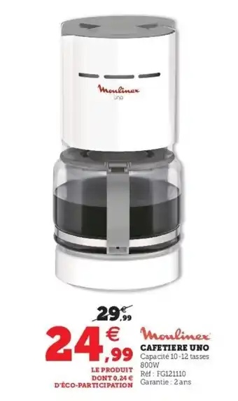 Super U Cafetière uno offre