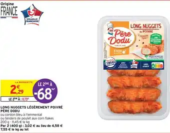 Intermarché Long nuggets légèrement poivré père dodu offre