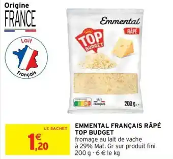 Intermarché Emmental français râpé top budget offre