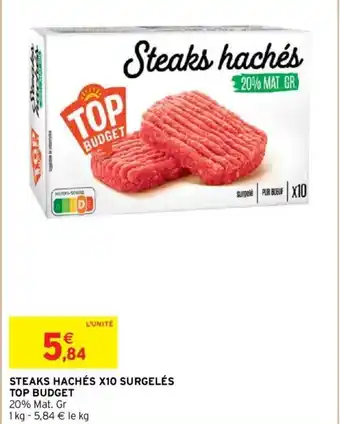 Intermarché Steaks hachés x10 surgelés offre