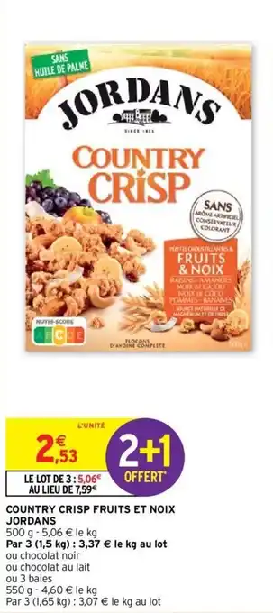 Intermarché Country crisp fruits et noix jordans offre