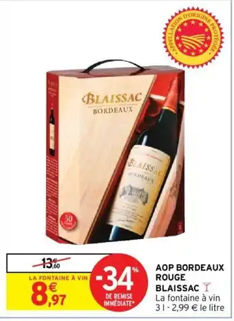 Intermarché AOP Bordeaux rouge blaissac offre