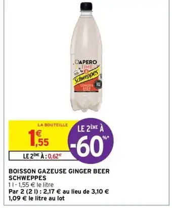Intermarché Boisson gazeuse ginger beer schweppes offre