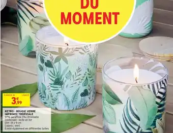 Intermarché Retro-bougie verre imprime tropicale offre