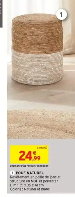 Intermarché Pouf naturel offre