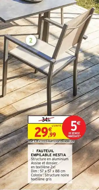 Intermarché Fauteuil empilable hestia offre