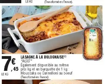 E.Leclerc Lasagne à la Bolognaise offre