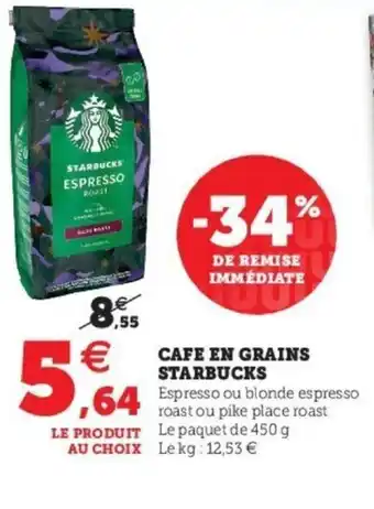 Super U Cafe eb grains starbucks offre