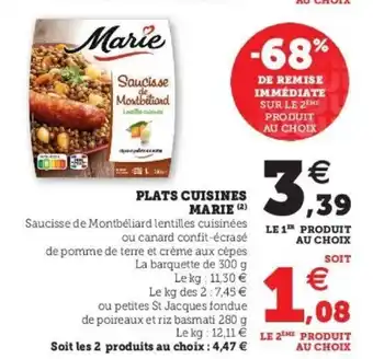 Super U Plats cuisines marie offre