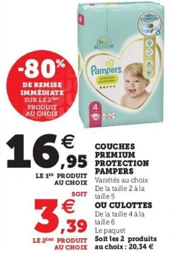 Super U Couches premium protection pampers offre