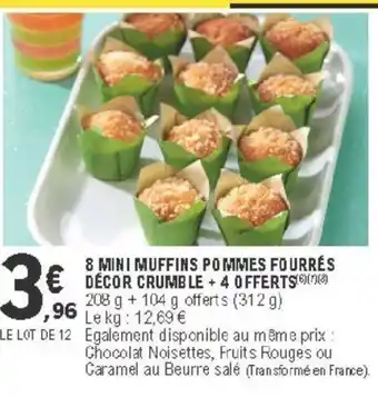 E.Leclerc 8 Mini Muffins Pommes Fourrés offre
