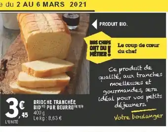 E.Leclerc Brioche Tranchée Bio offre