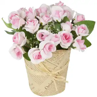 Action Roses artificielles dans un vase en papier offre