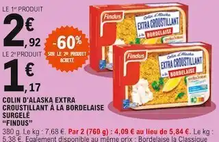 E.Leclerc Findus colin d'alaska extra croustillant à la bordelaise surgelé offre