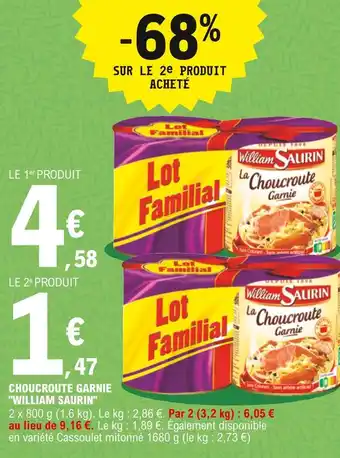 E.Leclerc William saurin choucroute garnie offre