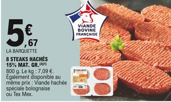 8 steaks hachés 15% mat. gr.